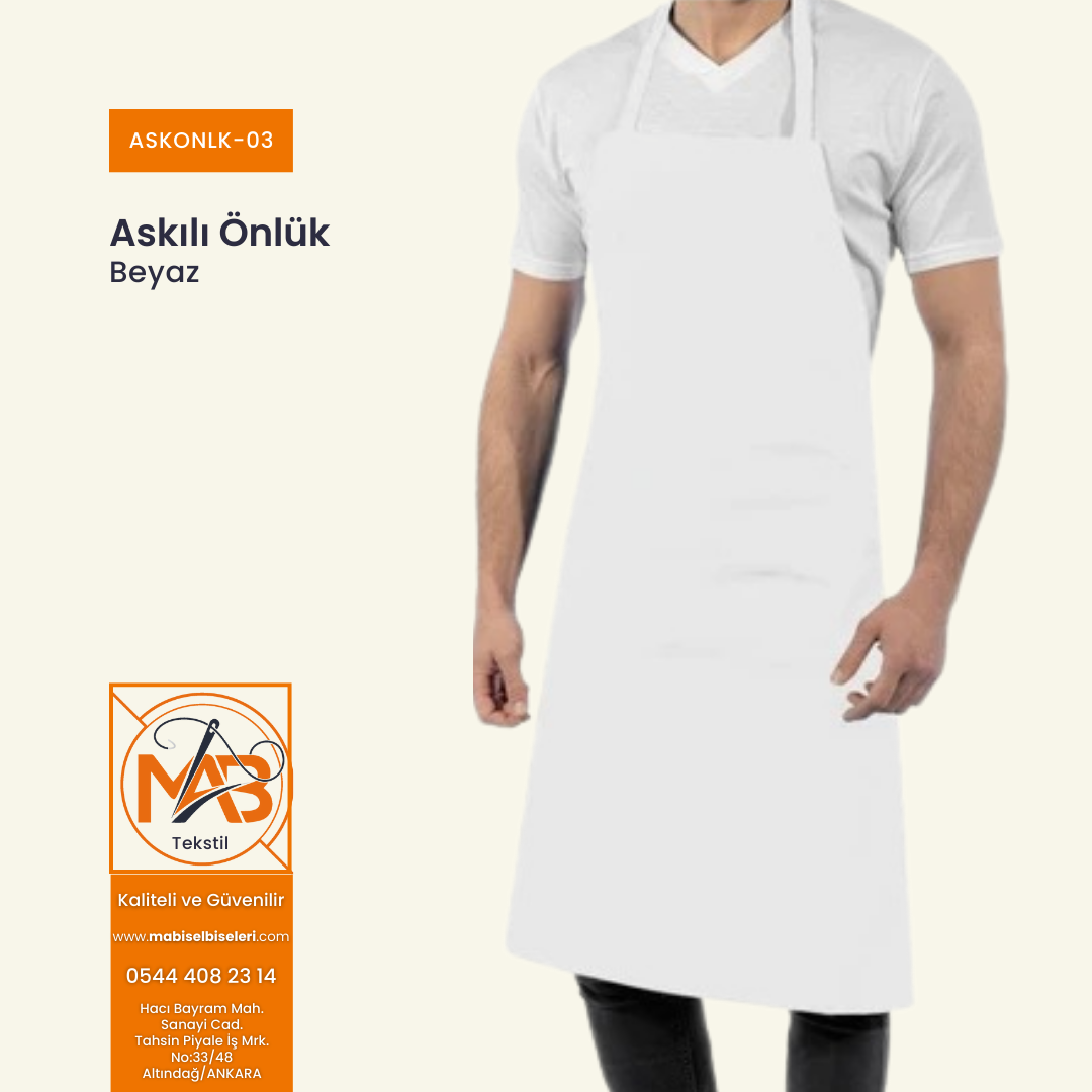 Askılı Önlük Beyaz