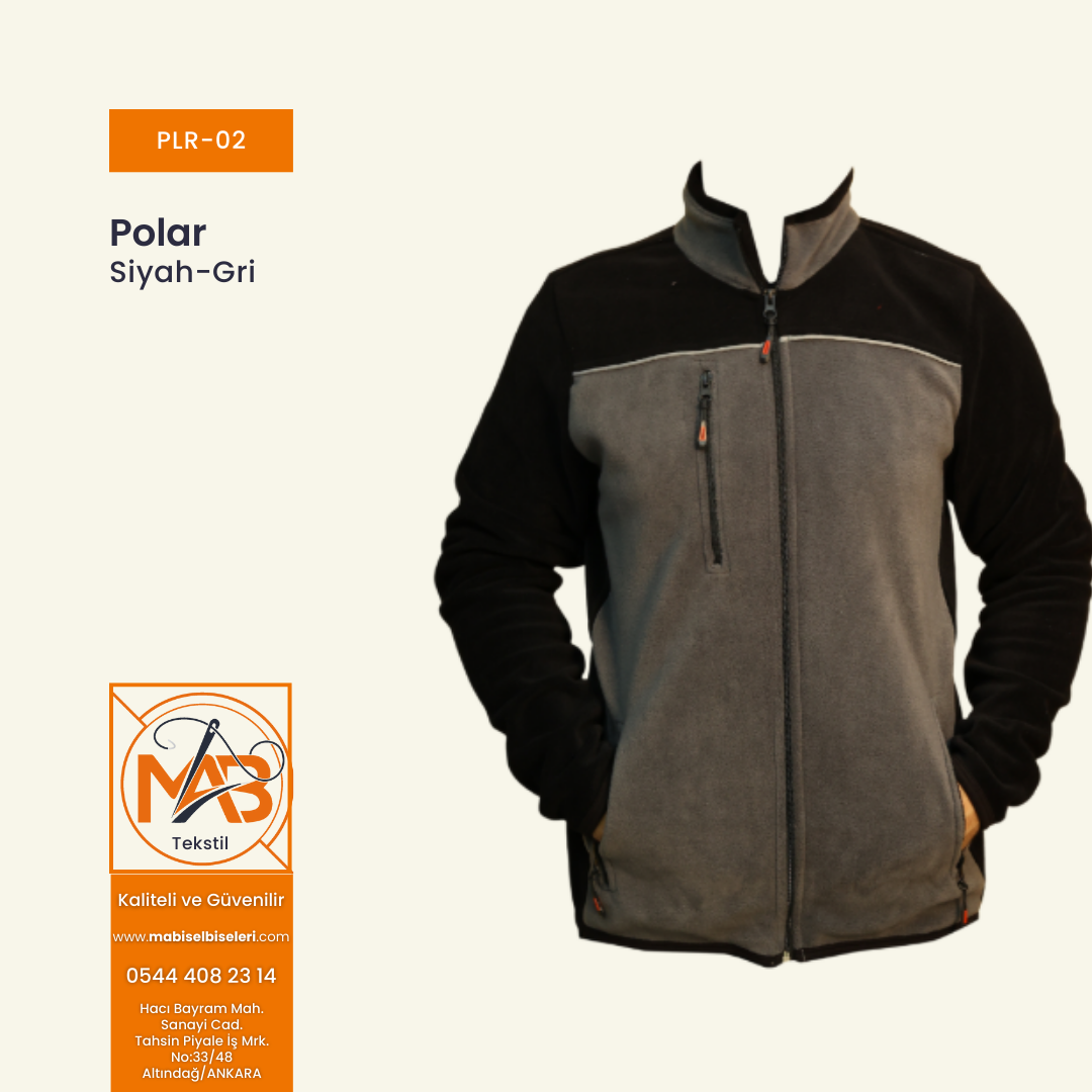 İşçi Polar Siyah - Gri