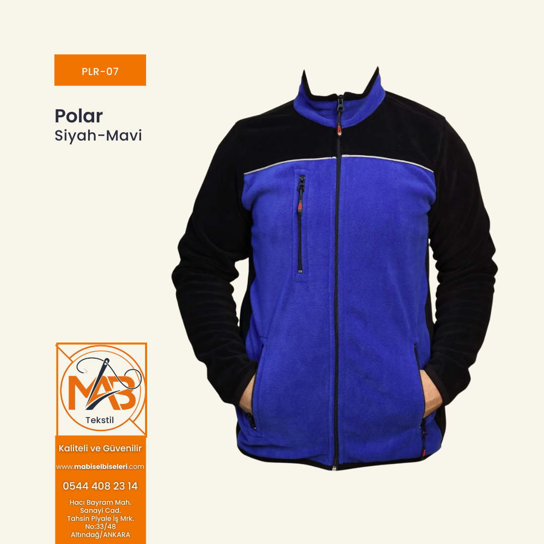 İşçi Polar Siyah - Mavi
